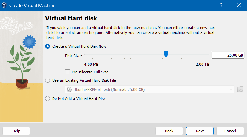 VirtualBox Disk Creation